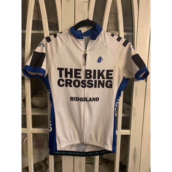 hincapie Other - Hincapie “The Bike Crossing” bikers shirt men’s small, blue and white (bin J)